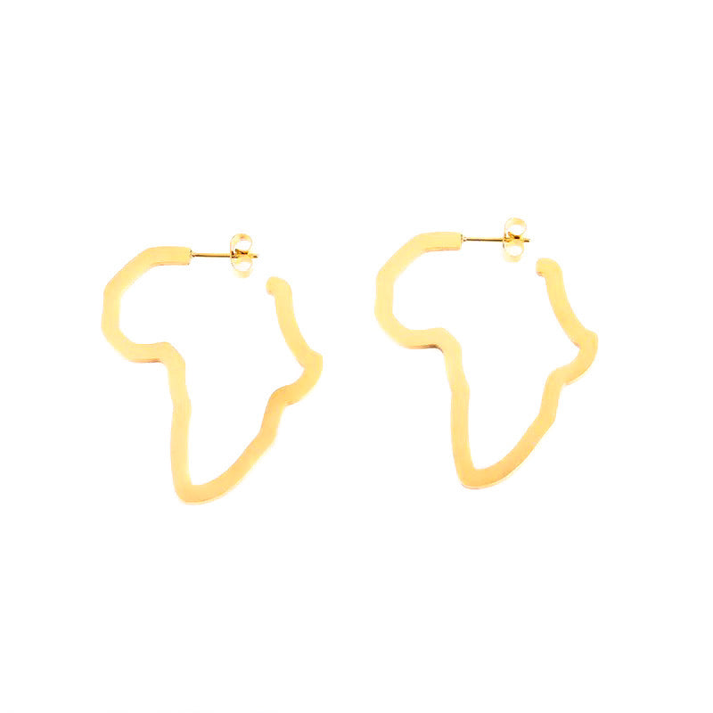 African Map Hoop Earring