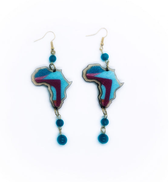 African Map Bead Earring