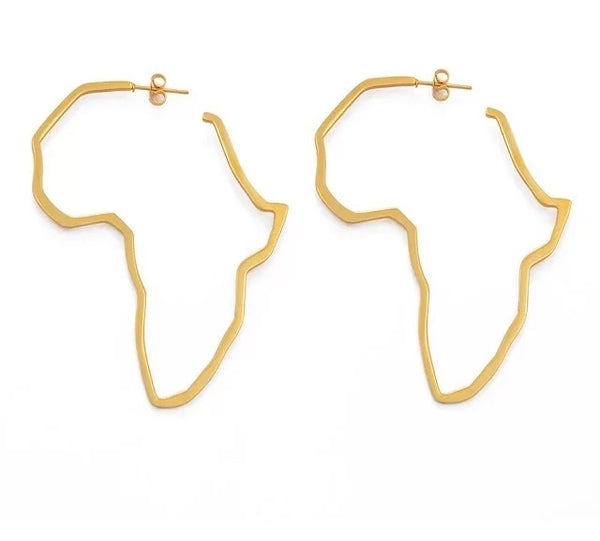 African Map Hoop Earring