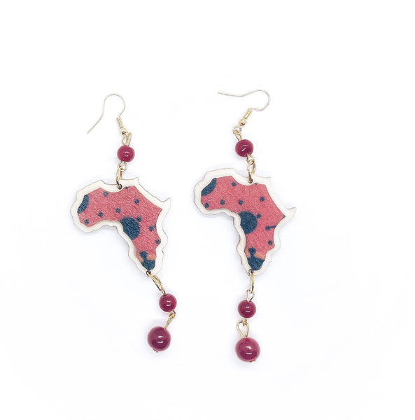 African Map Bead Earring