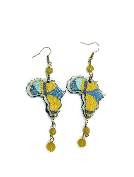 African Map Bead Earring